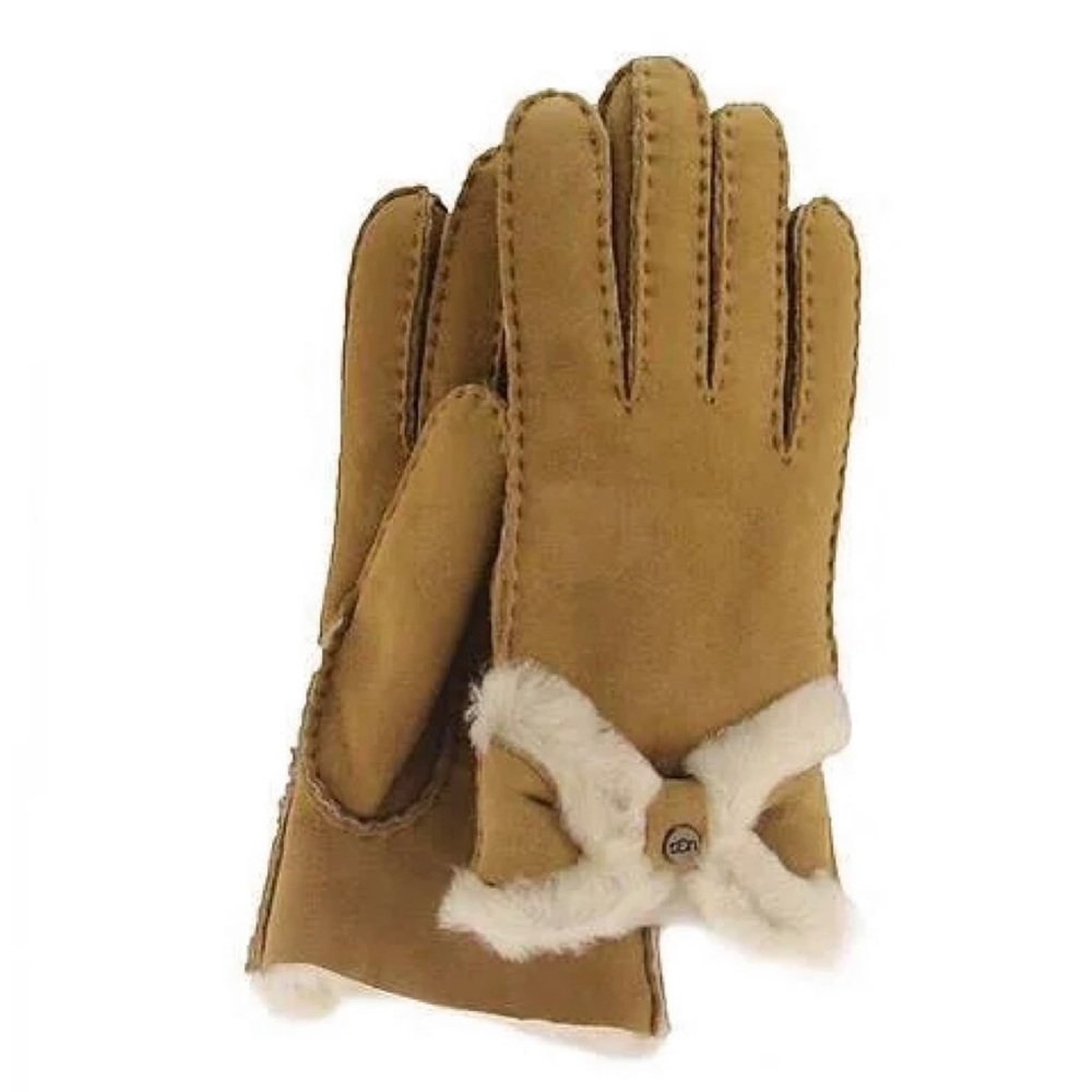 Sheepskin Turned Bow Gloves [Chestnut]